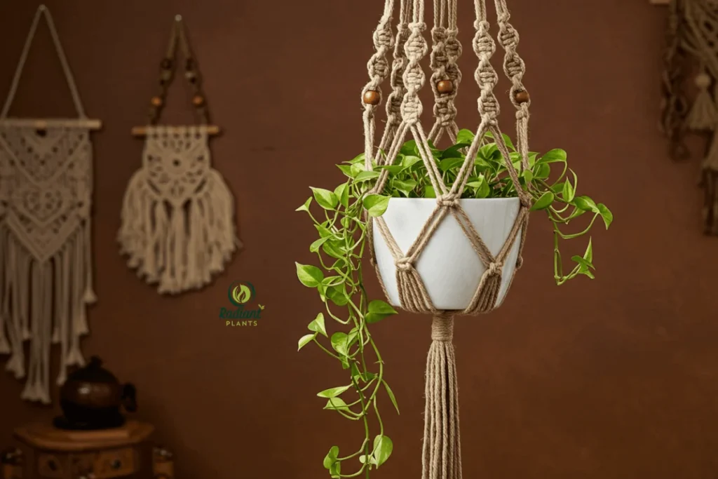Boho Macrame-Inspired Crochet Plant Hanger